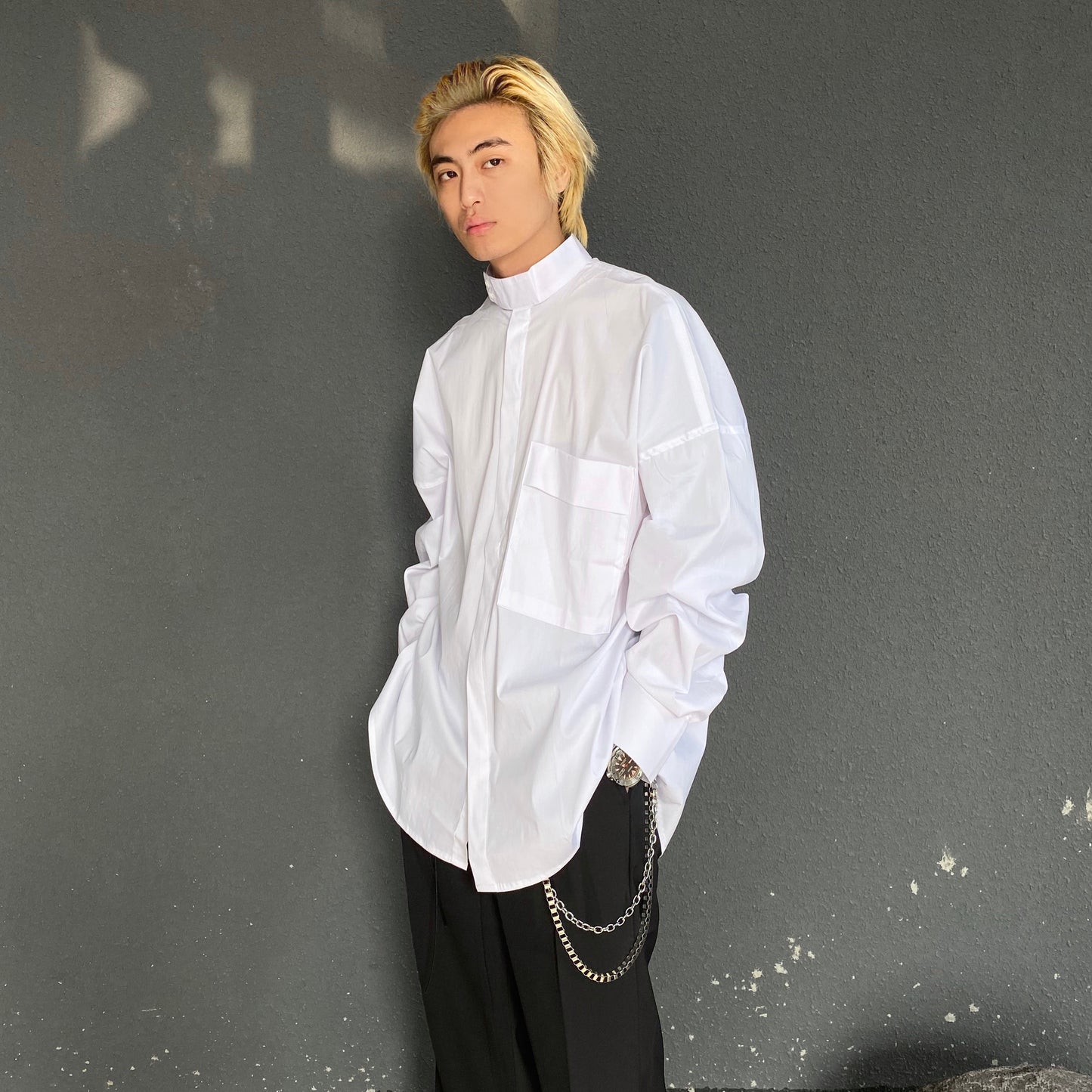 Spring Stand-Up Collar Shirt for Men