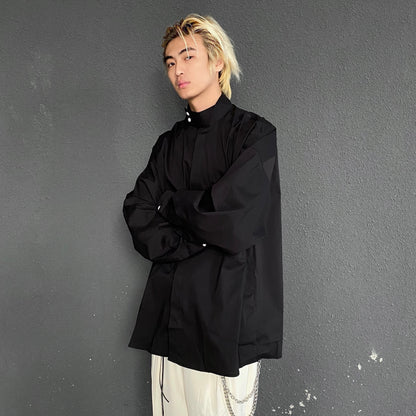 Spring Stand-Up Collar Shirt for Men