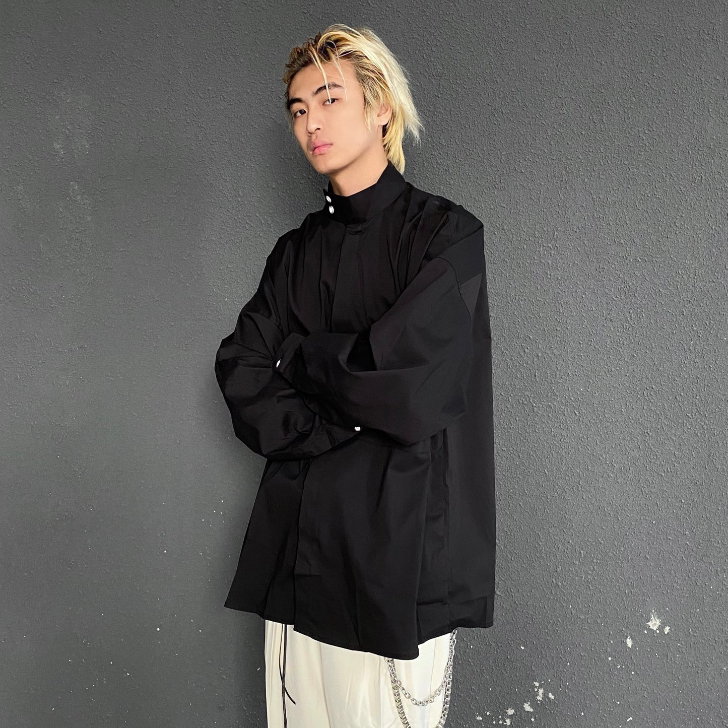 Spring Stand-Up Collar Shirt for Men