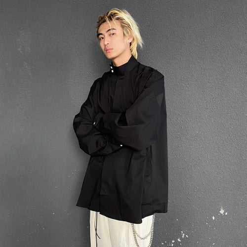 Spring Stand-Up Collar Shirt for Men