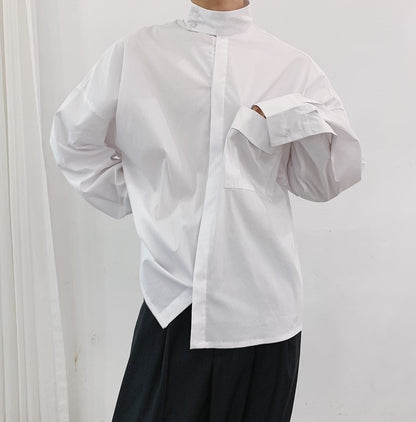 Spring Stand-Up Collar Shirt for Men